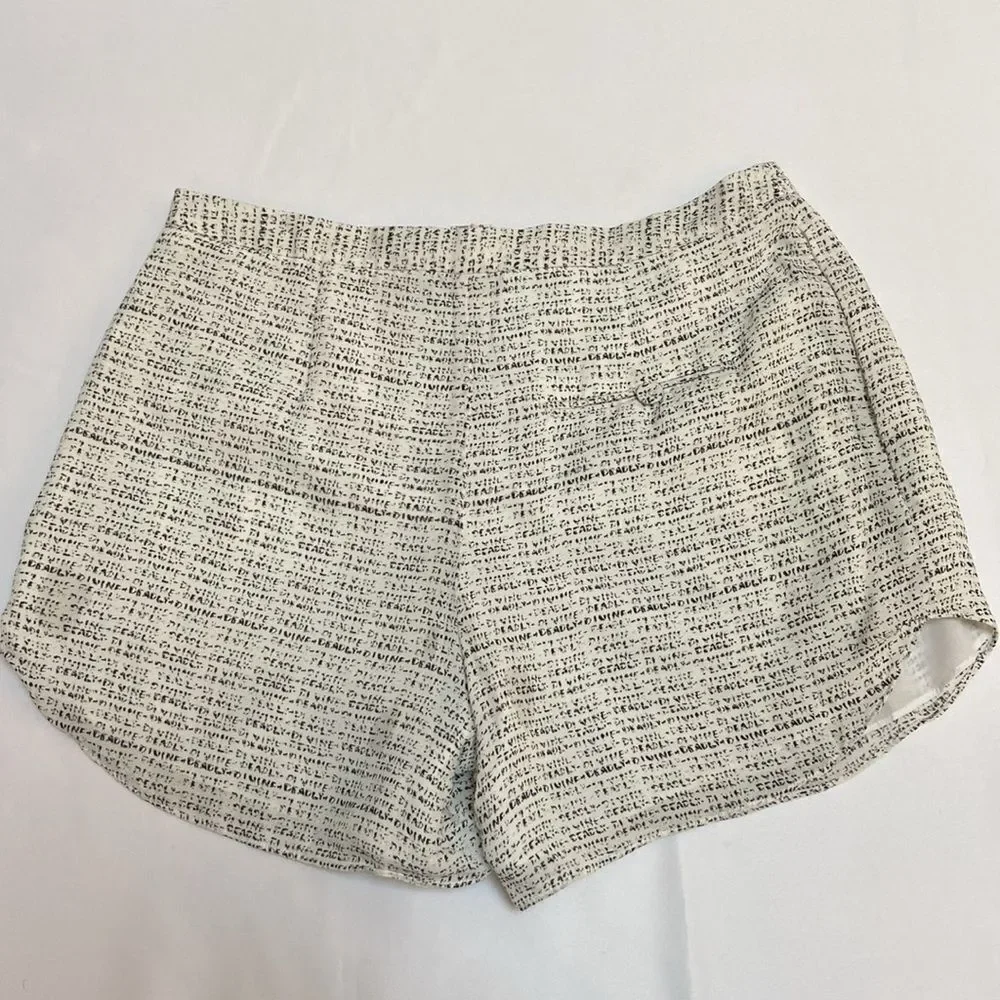Haute Hippie Silk White and Black Shorts